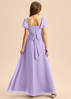 Azazie Azey Junior A-Linie Gestreift Chiffon Kleid Flieder image2