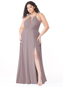 Azazie Evalleen Bridesmaid Dresses Dusk A-Line Pleated Chiffon Dress image9