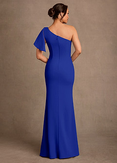 Azazie Haddie Moeder van de bruid jurken Kolom Jurk van Stretch crêpe One-Shoulder Koningsblauw image2