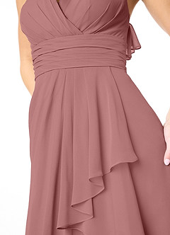 Azazie Aviv Final Sale Desert Rose A-Line Pleated Chiffon Dress image4