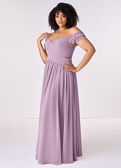 Barbie ♥ Azazie Bridesmaid Dresses Wisteria A-Line Off the Shoulder Chiffon Convertible Dress image10