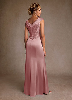 Azazie Santa Monica Mother of the Bride Dresses Dusty Rose A-Line Lace Dress image2