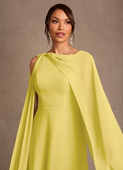Azazie Liddie Mother of the Bride Dresses Canary A-Line Pleated Chiffon Dress image5