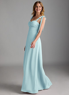 Azazie Lizet Bridesmaid Dresses Sea Glass A-Line Sweetheart Neckline Chiffon Dress image4
