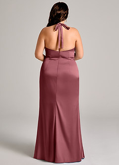 Azazie Valerie Bridesmaid Dresses Desert Rose Mermaid Pleated Stretch Satin Dress image6