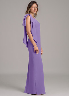 Azazie Capri Robes de demoiselle d'honneur Robe Trapèze en Mousseline de soie Une épaule Tahiti image3