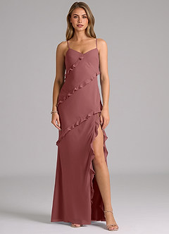 Azazie Nancie Bridesmaid Dresses Amethyst Mermaid Ruched Chiffon Dress image1