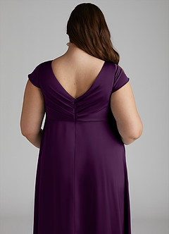 Azazie Allessia Maternity Bridesmaid Dresses A-Line Pleated Stretch Satin Floor-Length Dress image12