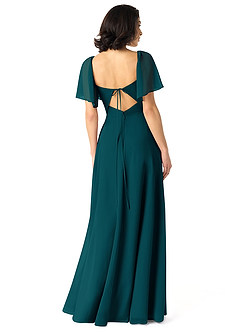 Azazie Chloe Bridesmaid Dresses Pine A-Line Sweetheart Neckline Chiffon Dress image2