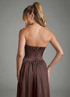 Azazie Arden Bridesmaid Dresses Ganache A-Line Corset Stretch Satin Dress image6