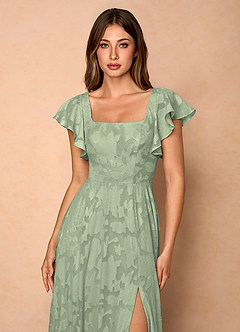 Anna Agave Green Ruffled Maxi Dress image5