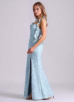 Azazie Jessamine At-home Try On Dresses Black Mermaid Corset Floral Burnout Dress image5