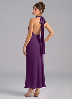 Azazie Velli Suknie dla druhen Syrena Wysoka Kołnierz Szyfon Długość kostki Sukienka image6