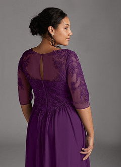Azazie Harriet Mère de la mariée Robes Robe Trapèze en Maille Dentelle en forme d'anneau Grain De Raisin image8