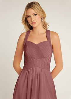 Azazie Claudia Bridesmaid Dresses Desert Rose A-Line Sweetheart Neckline Chiffon Dress image5