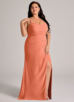 Azazie Deandra Bridesmaid Dresses Sunset Mermaid Pleated Chiffon Dress image11