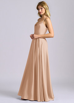 Azazie Truce Suknie dla druhen Linia A Satyna elastyczna Do ziemi Sukienka image5