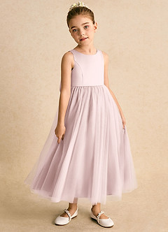 Azazie Solia Abiti da Ragazza di Fiori Abito Principessa in Tulle Fiocco Rosa Rossore image4