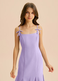 Azazie Evey Junior Abito Sirena in Chiffon Plissettato Lilla image6