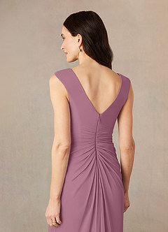 Azazie Andi Final Sale Vintage Mauve A-Line Pleated Mesh Dress image5