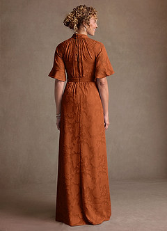 Azazie Hypatia Suknie dla Matki Panny Młodej Osłona Pofałdowany Kwiatowe wypalenie Długość podłogi Sukienka image3