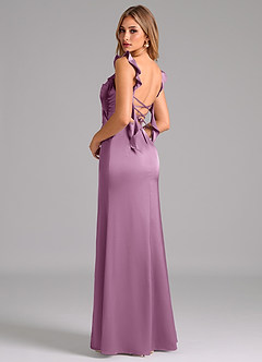 Azazie Jessamine Bridesmaid Dresses Wisteria A-Line Corset Stretch Satin Dress image2