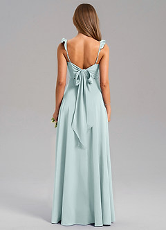 Azazie Everett Bridesmaid Dresses Mist A-Line Stretch Satin Dress image2