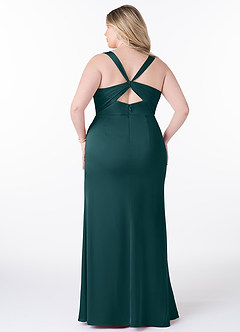 Azazie Mero Brautjungfernkleider Etui Plissee Stretch-Satin Kleid Kiefer image7