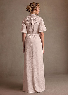 Azazie Hypatia Klänningar till brudens mor Klä Tubklänning i Blommig Utbrändhet Plisserad Rodnande Rosa image3