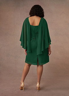 Azazie Mirra Mother of the Bride Dresses Dark Green Sheath Scoop Pleated Chiffon Dress image4