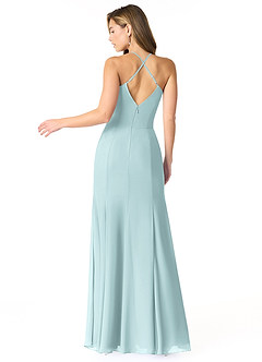 Azazie Carolina Bridesmaid Dresses Mist Mermaid Ruched Chiffon Dress image3