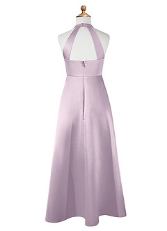Azazie Laurel Junior Robe Trapèze en Mat Satiné Frostiges Flieder image7