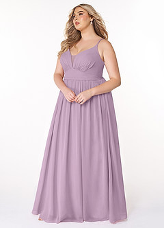 Azazie Rayna Abiti da Damigella Abito A-Line in Chiffon con Scollo a V a Pieghe Glicine image9