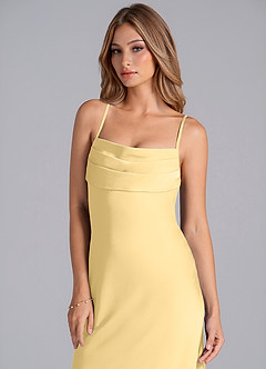 Azazie Seema Bridesmaid Dresses Butter Mermaid Corset Stretch Satin Dress image2