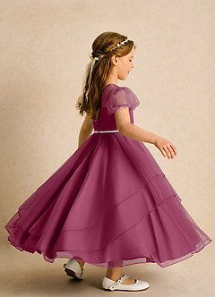 Azazie Duckie Abiti da Ragazza di Fiori Abito Principessa in Tulle Plissettato Gelso image2