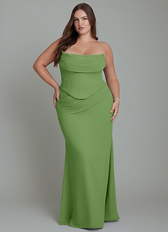 Azazie Sorrel Bridesmaid Dresses Basil Mermaid Corset Chiffon Dress image16