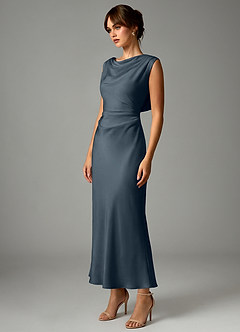 Azazie Kieryn Brautjungfernkleider Meerjungfrau-Linie Plissee Stretch-Satin Kleid Zwielichtviolett image3