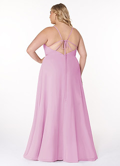 Azazie Everleigh Abiti da Damigella Abito A-Line in Chiffon con Scollo a Cuore a Pieghe Rosa Confetto image9