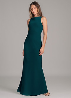 Azazie Allettie 신부 들러리 드레스 인어 쉬폰 바닥 길이 드레스 image3