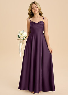 Azazie Bear Junior Plum A-Line Sweetheart Neckline Stretch Satin Dress image7