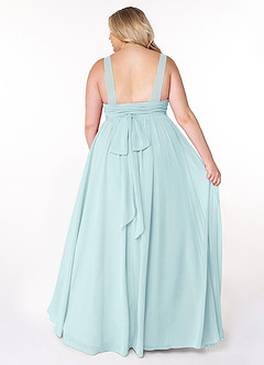 Azazie Kora Robes de demoiselle d'honneur Robe Trapèze en Mousseline de soie Plissée Verre De Mer image8