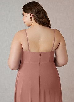 Azazie Emerald Bridesmaid Dresses Cedar Rose A-Line Ruffled Chiffon Dress image10