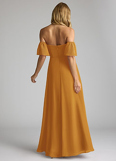 Azazie Sue Bridesmaid Dresses Butterscotch A-Line Off the Shoulder Chiffon Convertible Dress image4