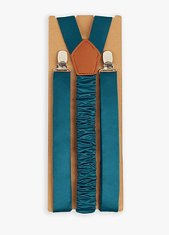 front Matching Color Matte Satin Suspenders