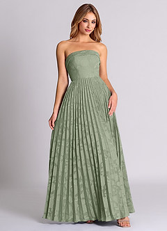 Azazie Mariana Bridesmaid Dresses Agave A-Line Strapless Floral Burnout Convertible Dress image5