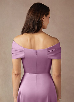 Azazie Amelia Mother of the Bride Dresses Wisteria A-Line Off the Shoulder Stretch Satin Dress image8