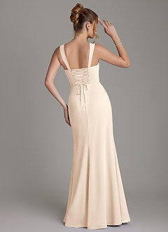 Azazie Agustina Bridesmaid Dresses White Alabaster Mermaid Corset Chiffon Dress image7