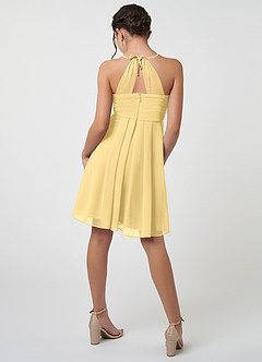 Azazie Ginny Junior Butter A-Line Pleated Chiffon Dress image2