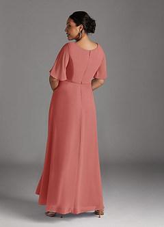 Azazie Tricia Mother of the Bride Dresses Antique Rose A-Line V-Neck Pleated Chiffon Dress image11