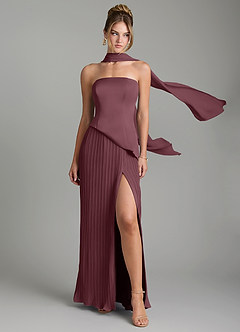 Azazie Tierney Bridesmaid Dresses Sangria A-Line Strapless Chiffon Convertible Dress image1